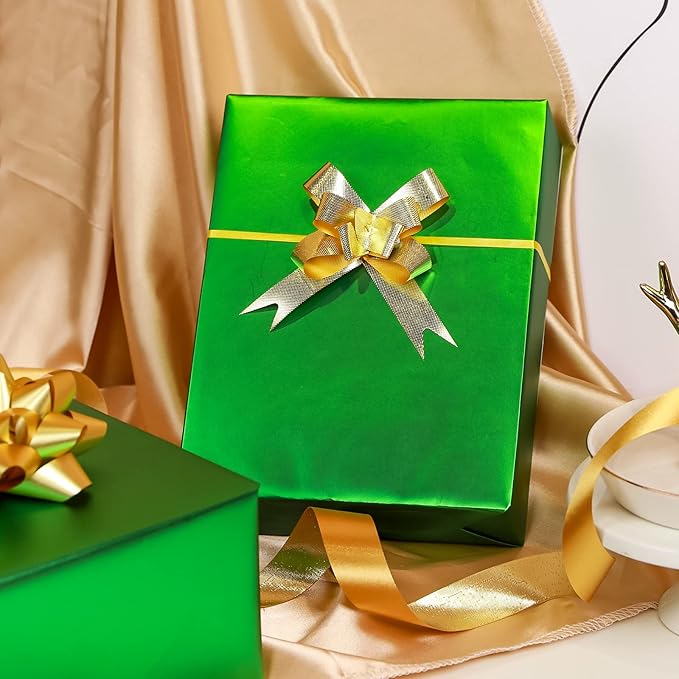 RUSPEPA Green Metallic Wrapping Paper - Solid Color Matte Paper Perfect for Wedding,Birthday,Christmas,Baby Shower - 17 Inches X 32.8 Feet (Light Green Color)