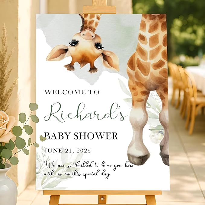 Personalized Baby Shower Welcome Sign For Outdoor, Custom Forest Animal Baby Shower Yard Sign Decorations