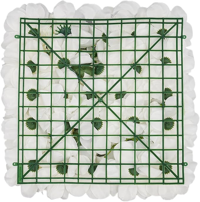 Gdrasuya10 12PCS Artificial Flower Wall Panel Wedding Backdrop Event Party Photography Flower Wall Background White Realistic Flower Wall Backdrop Faux Floral Wall Decor