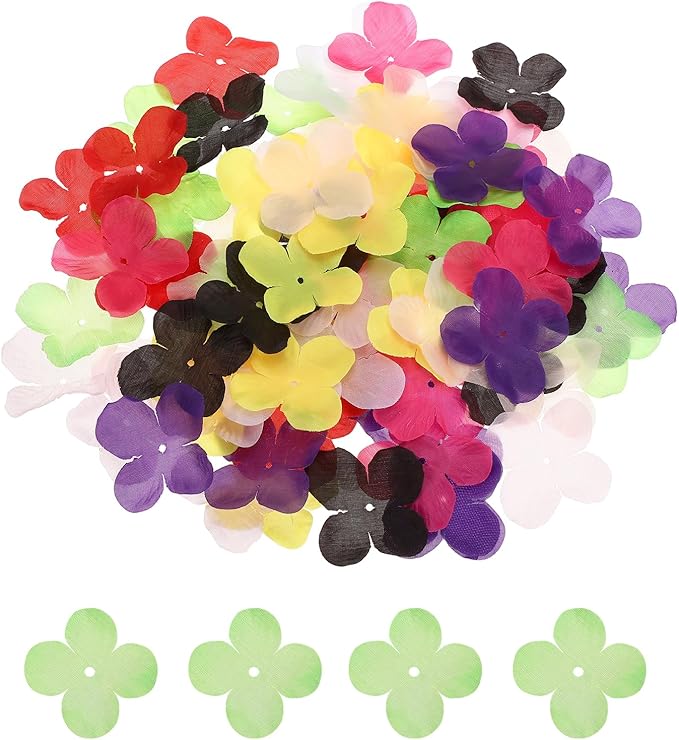 PATIKIL 1.8 Inch (4.5cm) Flowers Patch, 300Pcs Artificial Flowers Handmade Patches Silk Cloth Applique for Scrapbooking Wedding DIY Craft Supplies Card, Green