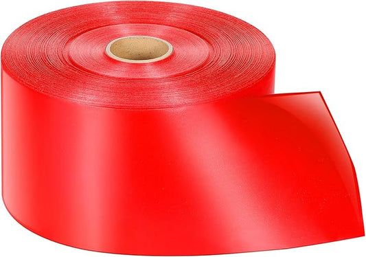 Syhood Outdoor Leaf Ribbon Floral Satin Ribbon for Crafts Aspidistra Waterproof Holiday Outdoor Decoration(4 Inch X 216 Yards,Red)