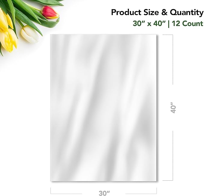 Extra Large Cellophane Gift Bags 30 x 40 Inch (12 Pack) — Clear Basket Wrap Bags for Gift Baskets, Holiday Packaging, Party Favors, DIY Gifts (Ribbon & Basket Not Included)