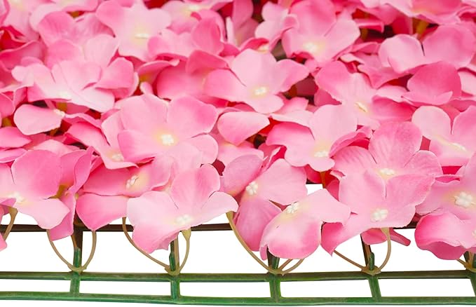 Flower Wall Panels, 20Pcs Artificial Flower Wall 3D Flower Wall Backdrop, 20-Piece Set of Pink Rose Floral Backdrop for Wedding Home Decoration (Pink, 23.6 * 15.7in)