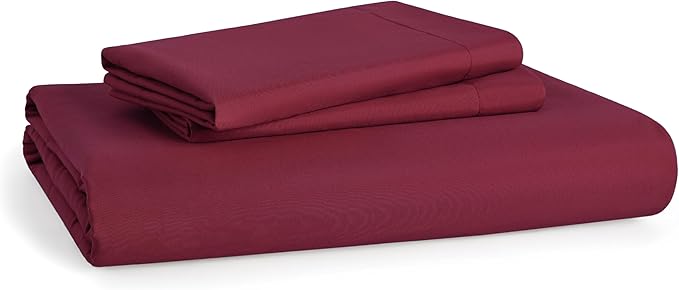 Bedsure Duvet Cover Queen Size - Soft Double Brushed Bedding Set for Kids & Adults, Zipper Closure, 3 Pieces, Includes 1 Duvet Cover (90"x90") & 2 Pillow Shams, NO Comforter, Burgundy