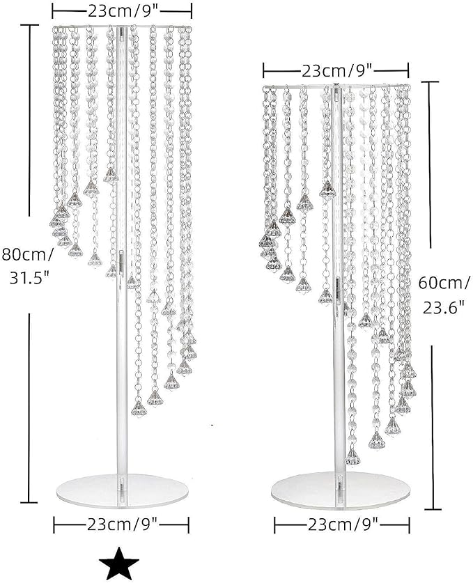 10 Pcs 31.5" Clear Acrylic Tall Flower Vases - Cylinder Pedestal Stands for The Table Centerpieces for Parties, Chandelier Crystals Decorative Flower Stand, Wedding, Celebration, Home Decoration