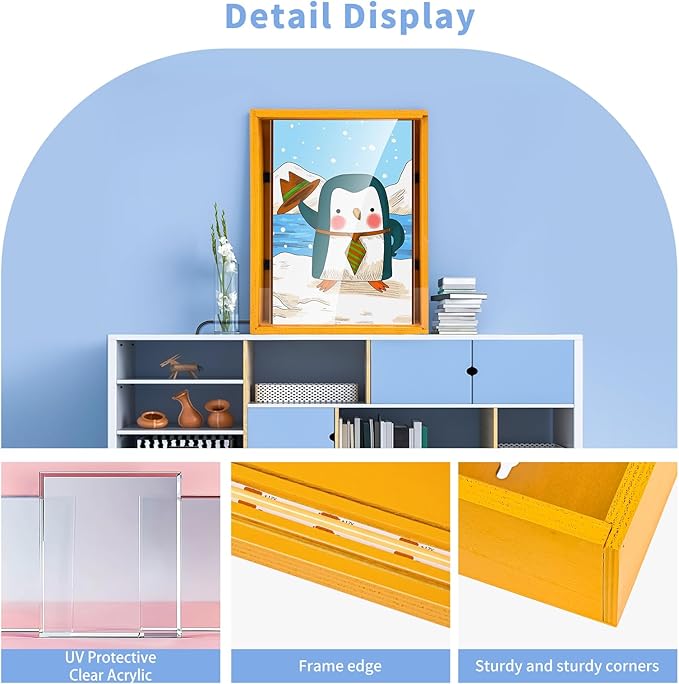 Shadow Box with LED Light Dried Flowers Changeable Artwork Photos Display & Storage Frame Wall-mounted & Tabletop Display Shadow Box(Lilac)