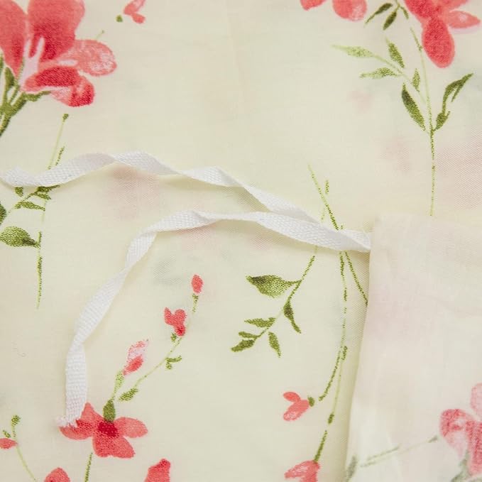 Boho Floral Duvet Cover Full Soft Cotton Girls Pink Floral Bedding Set Chic Garden Style Cute Flower Pattern Duvet Cover Vintage Floral Botanical Comforter Cover 1 Full Duvet Cover with 2 Pillowcases