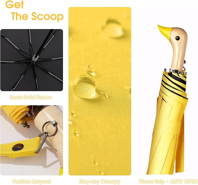 Duck Umbrella – Cute Duck with Adorable Duck Handle, The Perfect Duck Umbrella for Duck Lovers