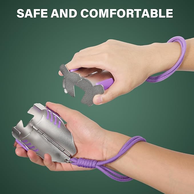 Rose Thorn Stripper Tool - Handheld Thorn Remover & Stem Cleaner for Florists, Professional Floral Designers, Flower Enthusiasts | with Purple Non Slip Pads & Lanyard