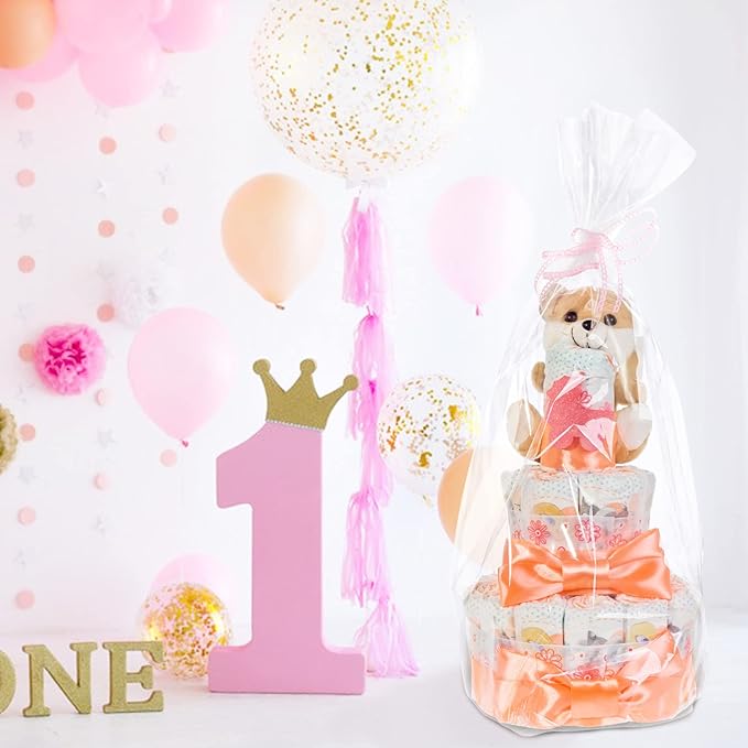 Morepack Extra Large Cellophane Bags for Gift Baskets 50x60 Inches,Jumbo Big Clear Cellophane Bags 20Pieces