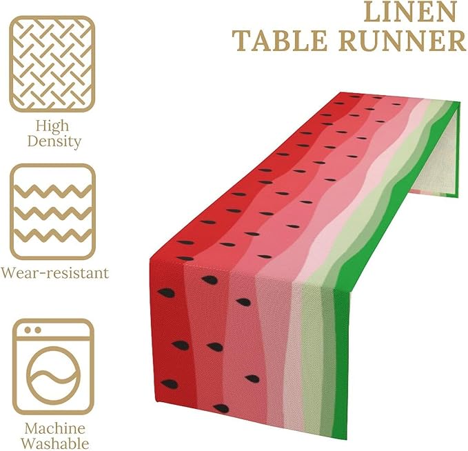 Watermelon Table Runner,Summer Fruit Tropical Birthday Party Decorations Dining Room Home Kitchen Table Decor 13 x 60Inch