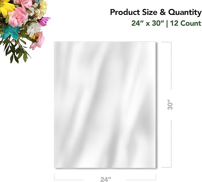 Extra Large Cellophane Gift Bags 24 x 30 Inch (12 Pack) — Clear Basket Wrap Bags for Gift Baskets, Holiday Packaging, Party Favors, DIY Gifts (Ribbon & Basket Not Included)