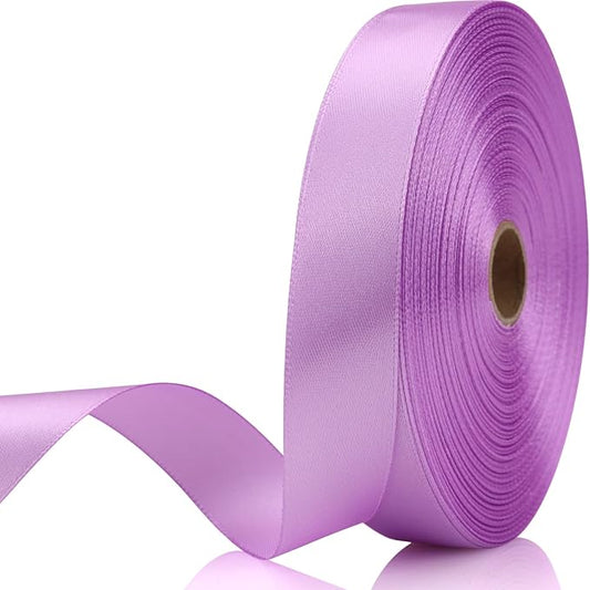 7/8 Inch 60 Yards Lilac Purple Satin Craft Ribbon-Single Face Polyester Ribbon for Handmade Roses,Gift Wrapping,Timeless Flower,Bouquets,Wedding and Party Decoration