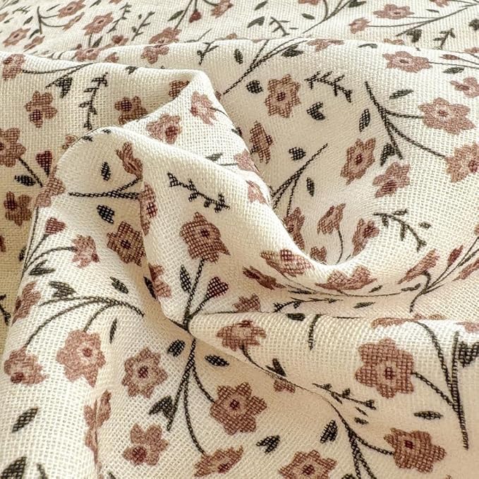 EAVD Chic Garden Small Floral Duvet Cover King Soft 100% Muslin Cotton Feel Gauze Vintage Floral Bedding Set with 2 Pillowcases Cottagecore Botanical Print Duvet Cover with Zipper Closure