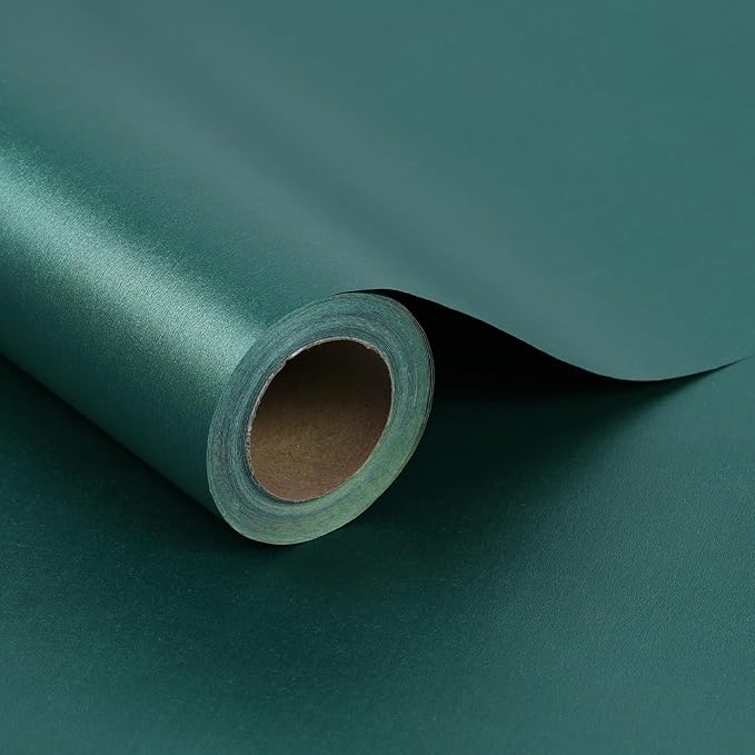 LaRibbons Green Wrapping Paper, 30 Inch x 33 Feet, Solid Color Pearly-Lustre Christmas Gift Wrap Paper Jumbo Rolls, Perfect for Holiday, Wedding, Valentine's Day, Birthday