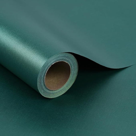 LaRibbons Green Wrapping Paper, 30 Inch x 33 Feet, Solid Color Pearly-Lustre Christmas Gift Wrap Paper Jumbo Rolls, Perfect for Holiday, Wedding, Valentine's Day, Birthday