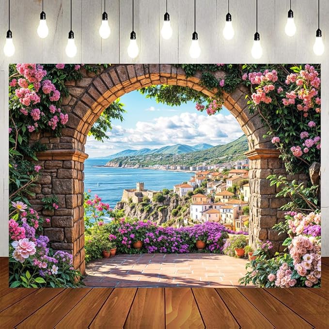 Garden Backdrop, Colorful Flower Floral Blossom Newborn Baby Shower Party Supplies Decoration Background Portrait Photoshoot Home Wall Decor Photo Studio Props 20x10ft