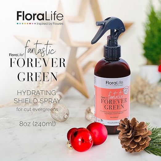 FloraLife Forever Green - Hydrating Shield Spray for Fresh & Vibrant Cut Evergreens & Leatherleafs - 8oz