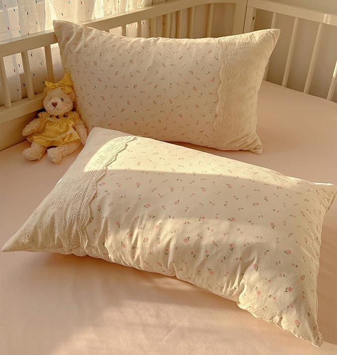VM VOUGEMARKET Girl's Pink Flower Comforter Set Twin,Romantic Lace Bedding Comforter Soft Lightiweght Washed Microfiber Quilt Comforter Set for College Dorm