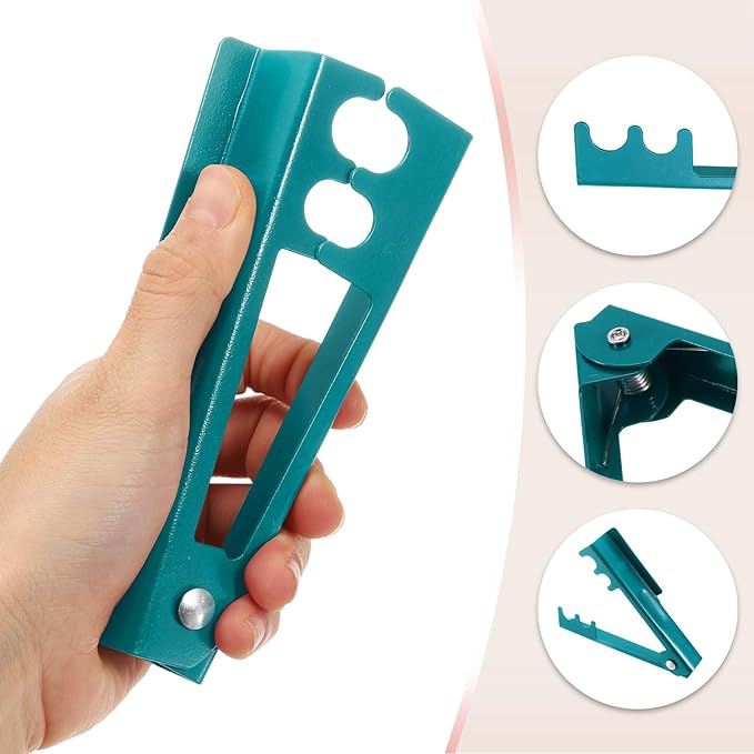 HARFINGTON 2pcs Rose Thorn Stripper Tool Set 5.5" 4.7" Metal PVC Flower Thorn Leaf Remover Flower Stem and Leaf Stripping for Gardening Home Florist Arrangement, Blue Green