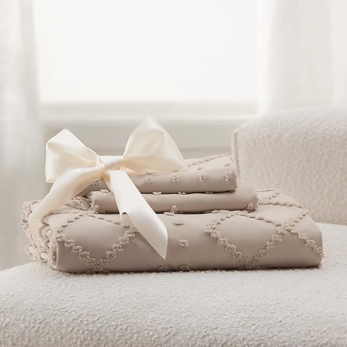 Bedsure Boho Duvet Cover King Size - Khaki Breathable & Soft Boho Bedding, Machine Washable Comforter Cover for All Seasons, Includes 1 Duvet Cover 104"x90" with 2 Pillow Shams & Zipper Closure