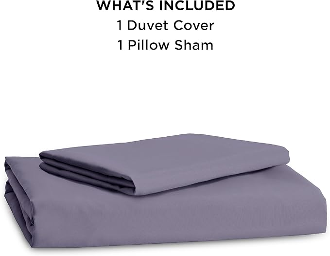 Bedsure Duvet Cover Twin/Twin XL Size - Soft Double Brushed Bedding Set for Kids & Adults, Zipper Closure, 2 Pieces, Includes 1 Duvet Cover (68"x90") & 1 Pillow Sham, NO Comforter, Grayish Purple