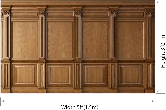 AOFOTO Vintage Room Inside Backdrop Classic French Frame Light Brown Walls Photo Background for Wedding Bridal Shower Party Banner Home Headboard Decor Wall Photo Studio Booth Props 5x3ft