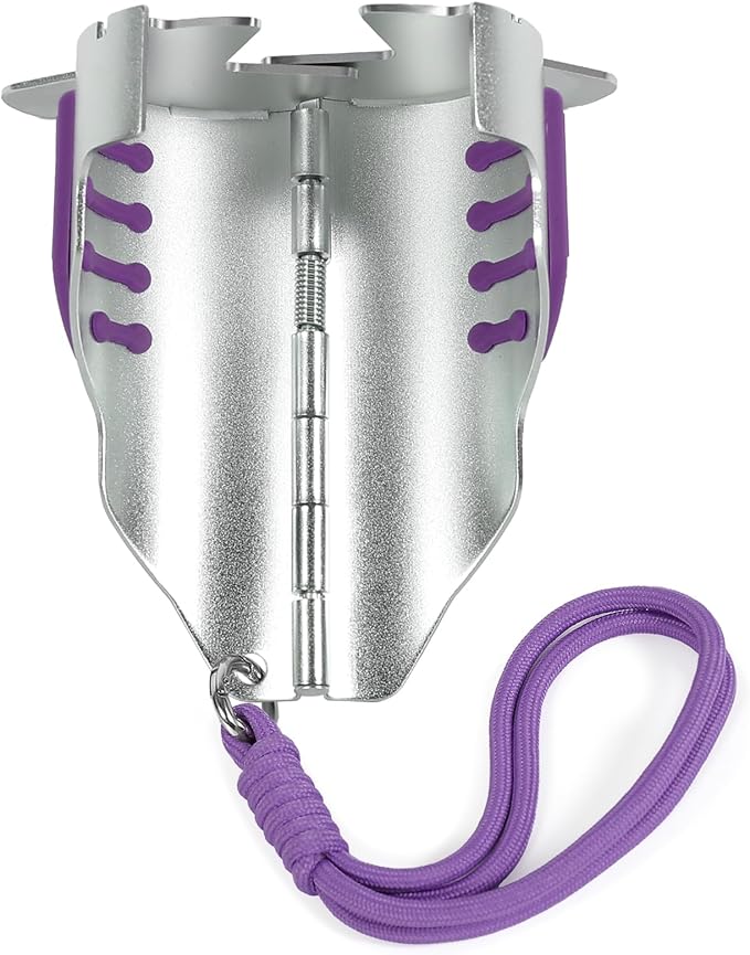 Rose Thorn Stripper Tool - Handheld Thorn Remover & Stem Cleaner for Florists, Professional Floral Designers, Flower Enthusiasts | with Purple Non Slip Pads & Lanyard