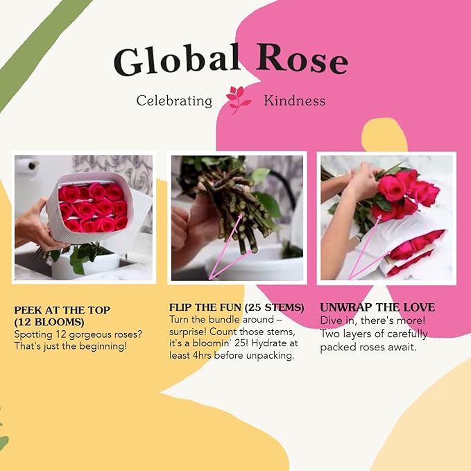 GlobalRose Fresh Cut Assorted Roses - 100 Roses (4 Bundles of 25) Fresh Bouquet for Birthday, Anniversary, Women's Day, or Home Decor - Flowers Delivery Gift