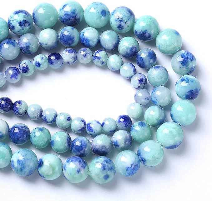 4MM 86PCS Peacock Blue Persian Jade Spacer Loose Beads for Jewelry Making DIY Bracelet Necklace