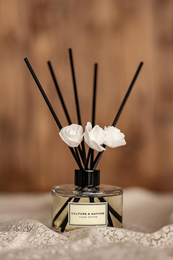 CULTURE & NATURE Reed Diffuser Set 6.7oz (200ml) Lilac Garden Scented Diffuser with Sticks Home Fragrance Reed Diffuser for Bathroom Shelf Decor