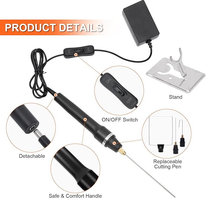 3 in 1 Foam Cutter Hot Wire Styrofoam Cutter Electric Styrofoam Cutting Tool with 3 Cutting Machine Pen for Foam Carving DIY Craft