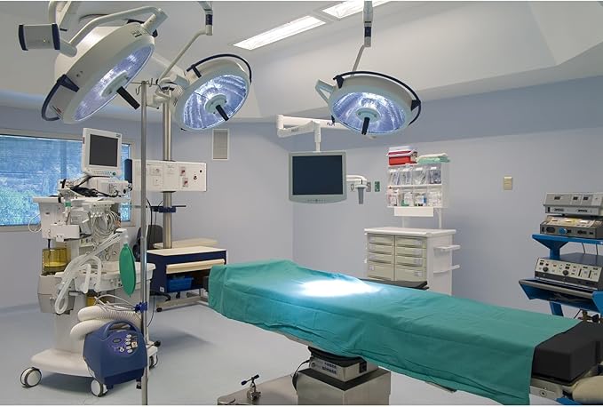 Hospital Backdrop Modern Operating Room Backdrop Doctor Surgery Anesthesia Bed Sickbed Medical Equipment Photo Background for Doctor Nurse Operating Room Background Portrait Studio Props 15x8ft
