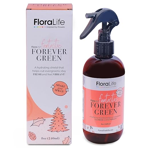 FloraLife Forever Green - Hydrating Shield Spray for Fresh & Vibrant Cut Evergreens & Leatherleafs - 8oz