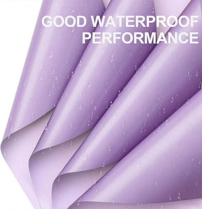 LeZakaa 20 Sheets Flower Wrapping Paper, Waterproof Reversible Floral Bouquet Paper, Lighet Purple Design for Valentines, Mothers Day, Party, Birthday, Wedding, Bridal Shower, Baby Shower