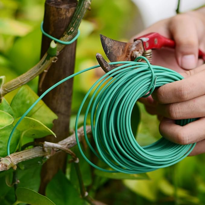 YDSL 66 Feet Soft Plant Tie, Green Twist Garden Ties for Plants, Office Organization and Home(Diameter - 2.5MM)