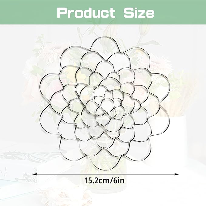 Flower Arrangement Holder Stainless Steel, Wire Flower Arranging Tool Flower Grid Flower Frog Wire Arranger for Vase Floral Stems Bouquets Plant Fixation (6inch) (1 PCS)