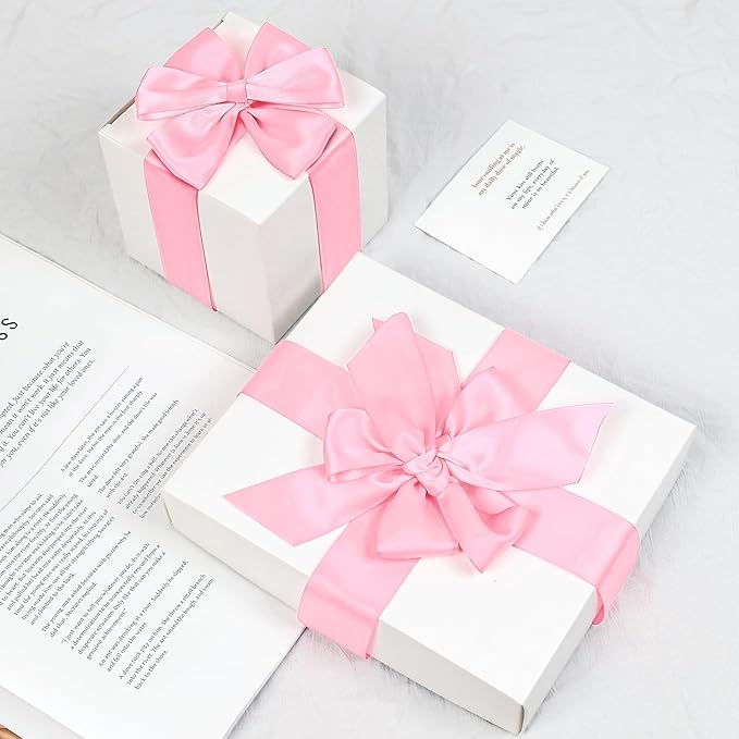 Pink Satin Ribbon, Double Faced 1-1/2 Inch X 25 Yards Pink Ribbon, Premium Satin Ribbon for Gift Wrapping, Crafts, Hair Bow Making, Sewing, Flower Bouquet, Wedding Party Decor