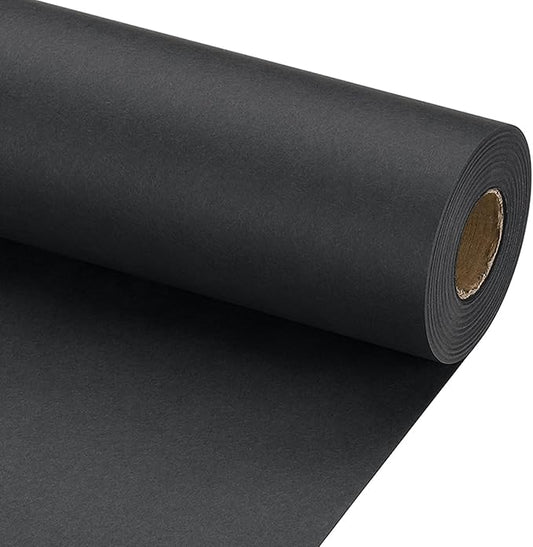 PATIKIL Wrapping Paper, 15" x 800"(66') 70 GSM Craft Paper Roll Kraft Packing Paper for Poster Bulletin Board, Gift Wrapping, Black
