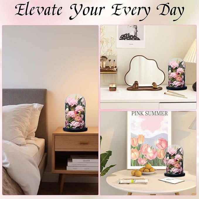 Preserved Roses,Forever Fresh Flowers 7.48in,Gift for Women,Mom,Grandma,Wife,Girlfriend,Sister,and Daughter Perfect for Birthday,Mother’s Day,Valentine’s Day (Thankful Pink3)