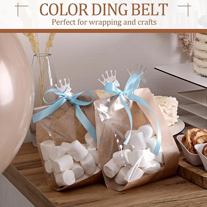 40 Rolls Satin Ribbons Colorful Fabric Ribbons Assorted Solid Rainbow for Gift Wrapping Bows Crafts DIY Bouquet Christmas Wedding Shower Decor(3/5" Wide,1000 Yd Long,Multicolor)