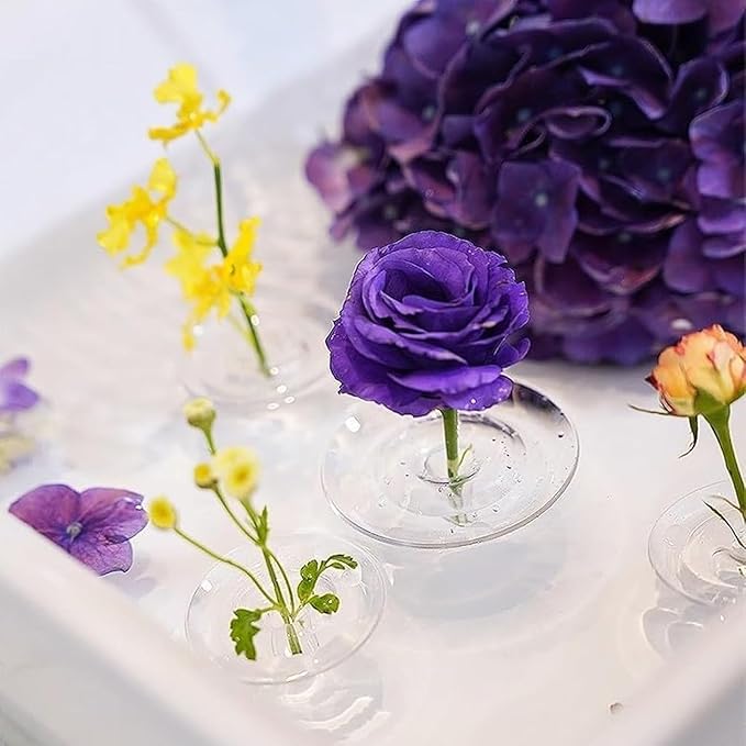 2025 Creative Floating Flower Arrangement Holder, Clear Acrylic Floral Bowl Stem Holder, DIY Floating Centerpiece Bouquet Holders, PVC Flower Float for Weddings, Parties & Fish Tanks (20, L)