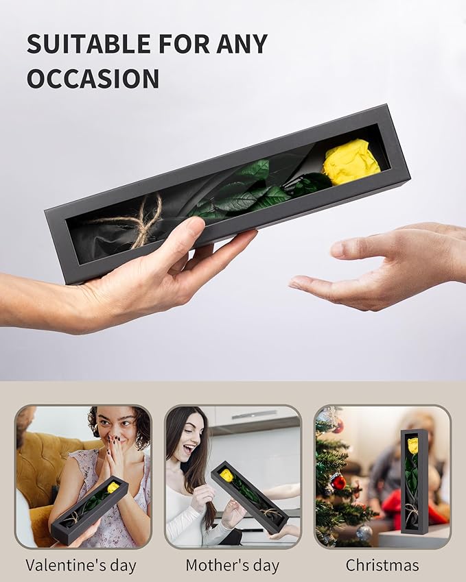 Yellow Flowers for Delivery Prime, Preserved Yellow Roses Flower Gifts for Women, Real Roses Single Rose Gifts for Her, Mom Birthday Gifts from Daughter,, Valentines Flowers