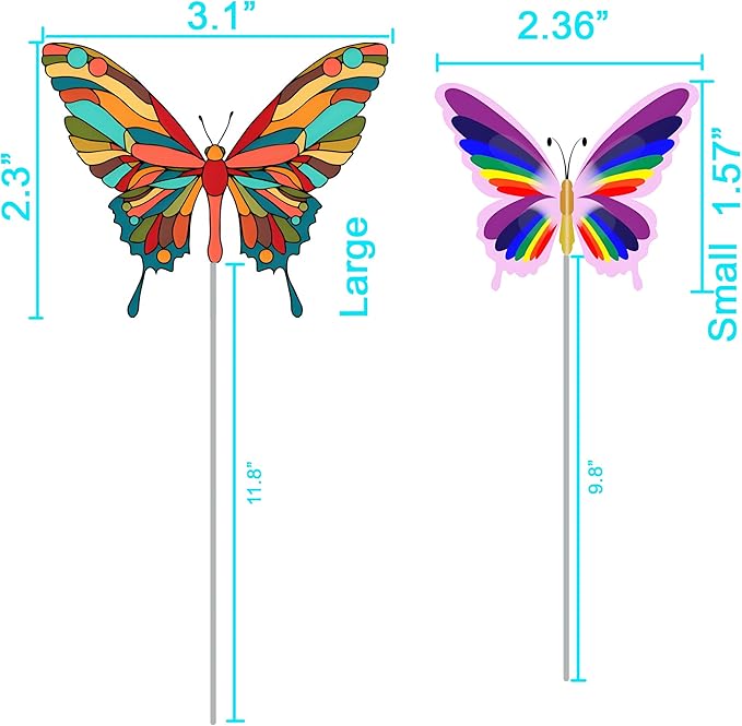 12 PCS Artificial Fabric Butterflies, 2 Sizes Reusable Butterly Crafts Decor, DIY 3D Butterfly Decorations for Fake Flowers Floral Nursery Wedding Tea Party Birthday Easter Spring. (Blue01 Medium)