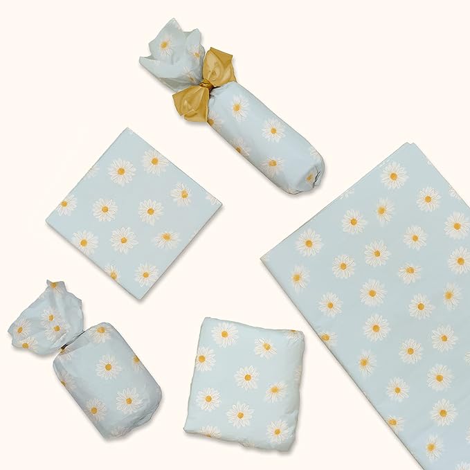 Pro Supply Global Daisies Printed Tissue Paper for Gift Bags or Boxes and Wrapping - Spring Floral Bulk Decorative Art Tissue Paper for Packaging and Gifting | 24 Sheets 20" x 30"