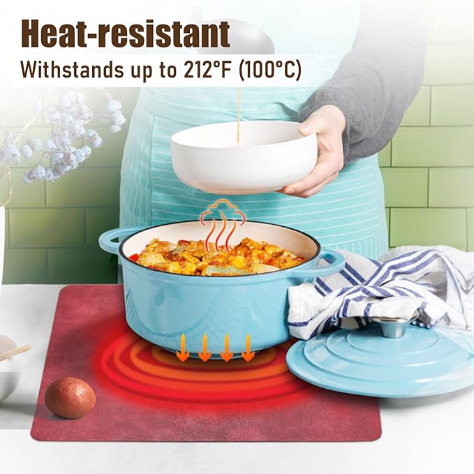UnivoColors Washed Cowhide Pattern PU Leather Placemats Set of 8 Heat Resistant Kitchen Table Mats, Waterproof Wipeable for Party Decoration(Camel)