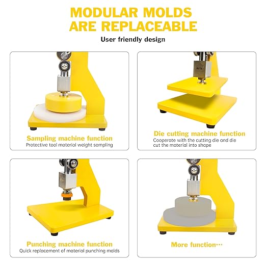 Circle Sampler Cutter Round Sample GSM Cut Machine for Fabric, Rubber, Leather, Carpet, Paper ，Foam，100cm² Manual Die Cutter Hand Press Mold Cutter Leather Leathercraft Cutting Machine