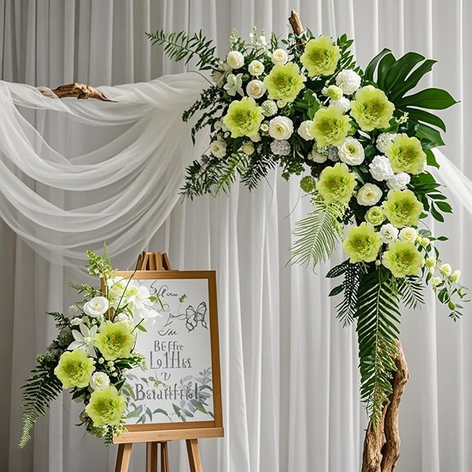 20pcs 5" Artificial Flower Peonies, Silk Peonies with 6" Stems, Flowers Suitable for Wedding Bouquets, Home Party Decoration (Light Green)