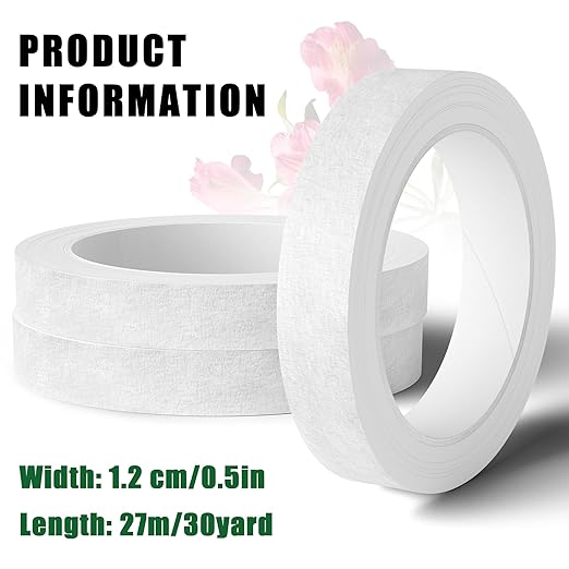 Max Shape 12 Rolls 1/2 Inch 30 Yard Floral Tapes for Bouquet Stem Wrapping, Green Floral Tape for Floral Arranging Craft Projects Corsages, Wedding Bouquet