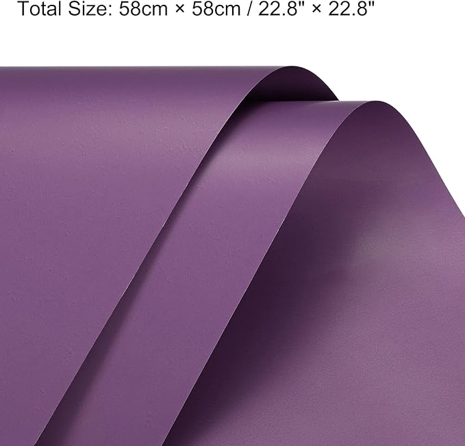 MECCANIXITY Pearlescent Film Flower Wrapping Paper 22.8x22.8 Inch Waterproof for DIY Crafts, Gift/Gift Box Packaging Dark Purple 10 Pcs